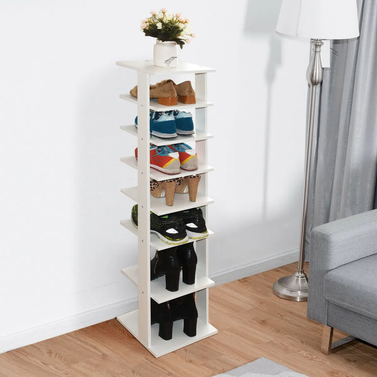 7-Tier Shoe Rack Practical Free Standing Shelves Storage Shelves