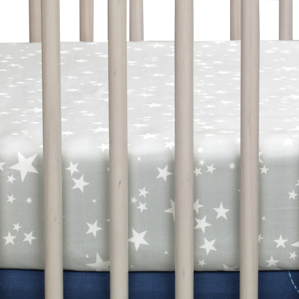 Lambs & Ivy Milky Way Space Galaxy 4-Piece Baby Nursery Crib Bedding Set - Blue/Gray