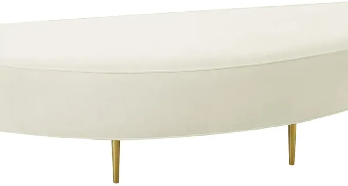 Belen Kox Regal Cream Velvet Queen Bench, Belen Kox