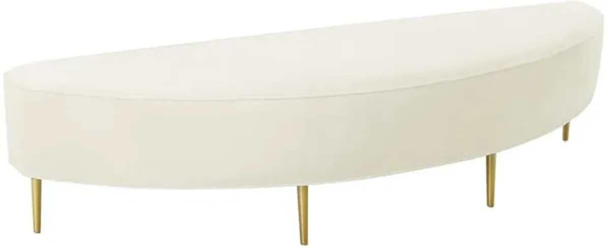 Belen Kox Regal Cream Velvet Queen Bench, Belen Kox