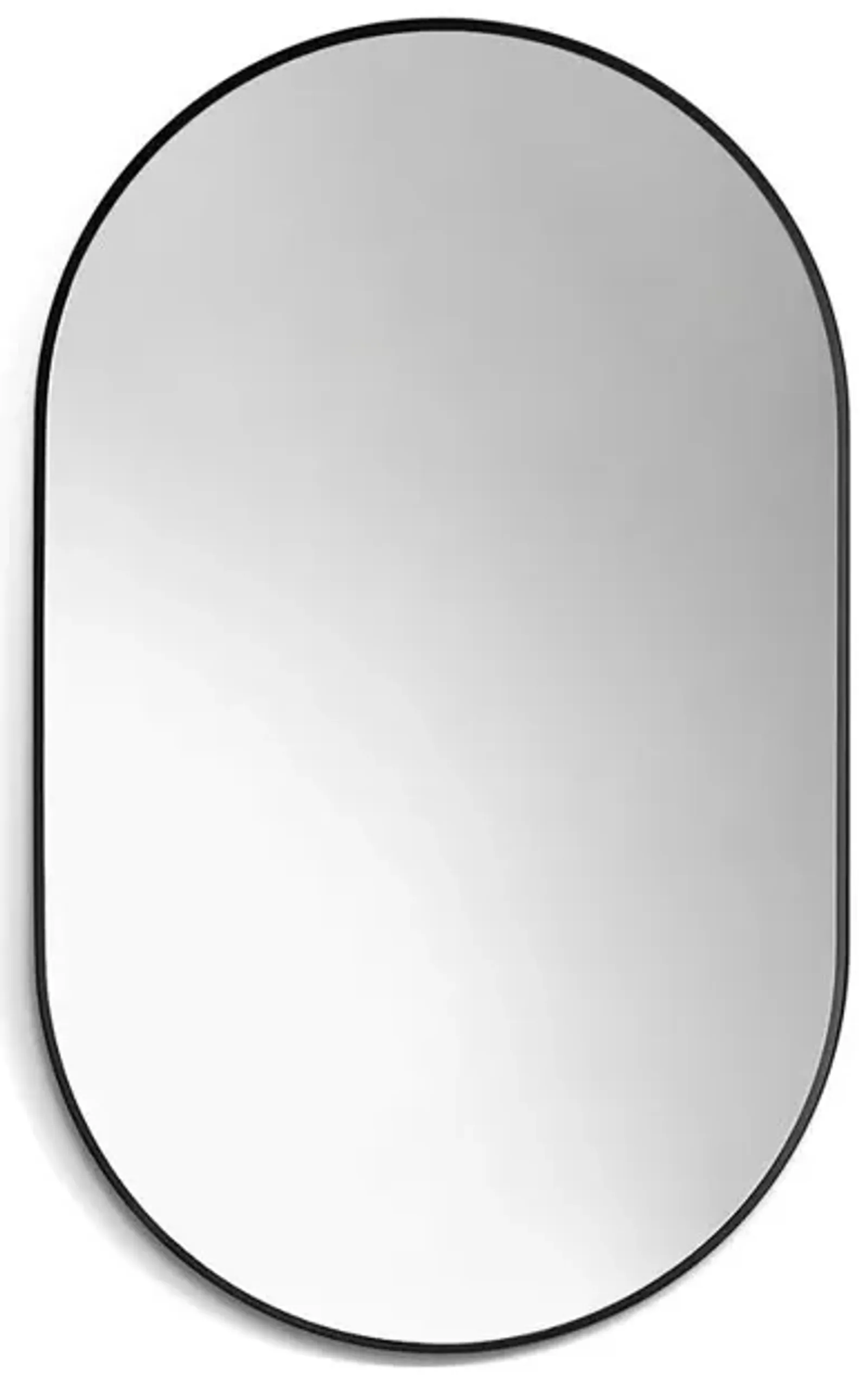 Altair Ispra 36 Oval Bathroom/Vanity Matt Black Aluminum Framed Wall Mirror