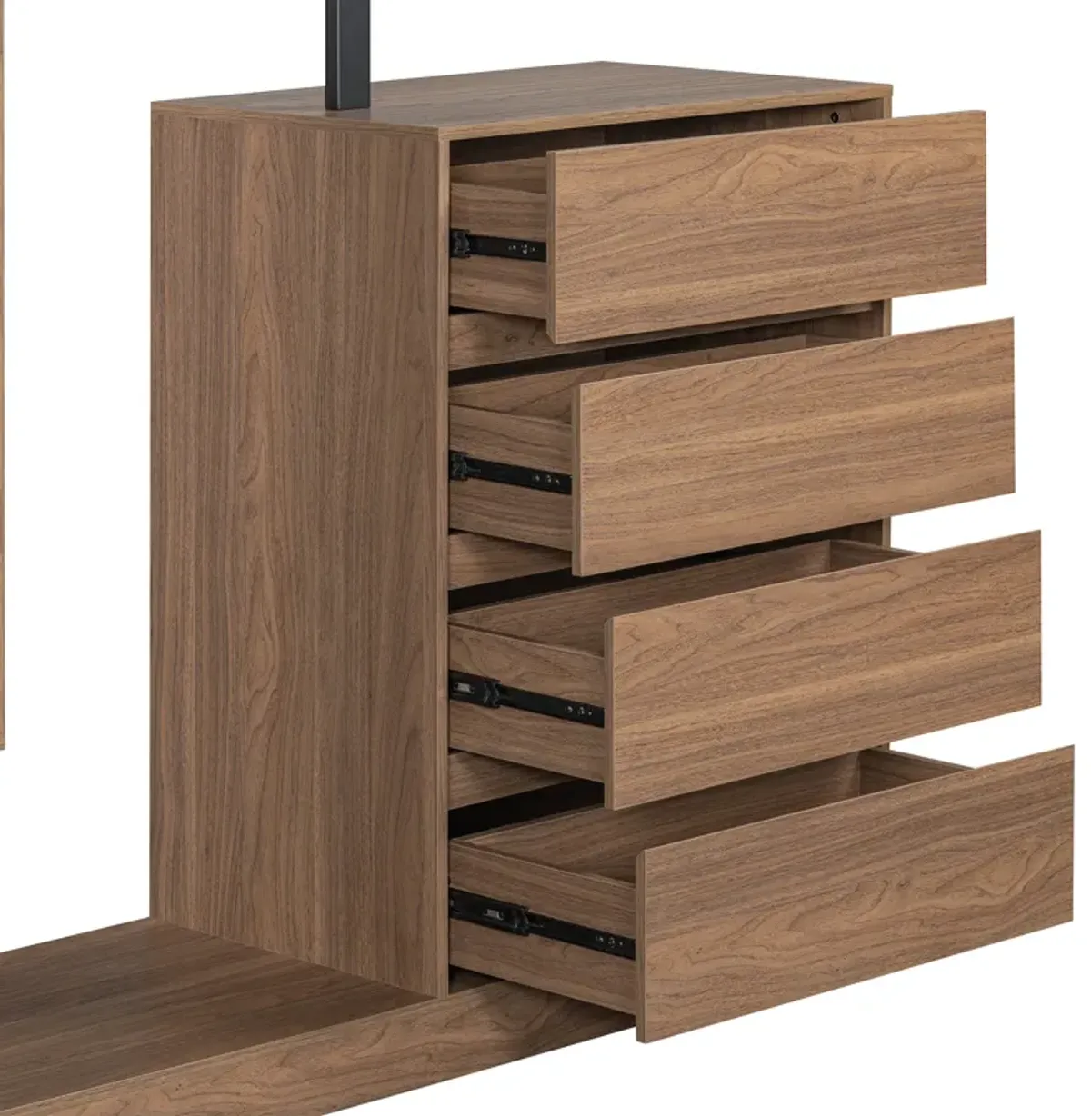 Merax Wardrobe with 4 Drawers and 3 Shelves