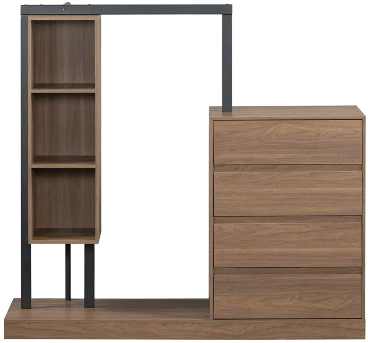 Merax Wardrobe with 4 Drawers and 3 Shelves