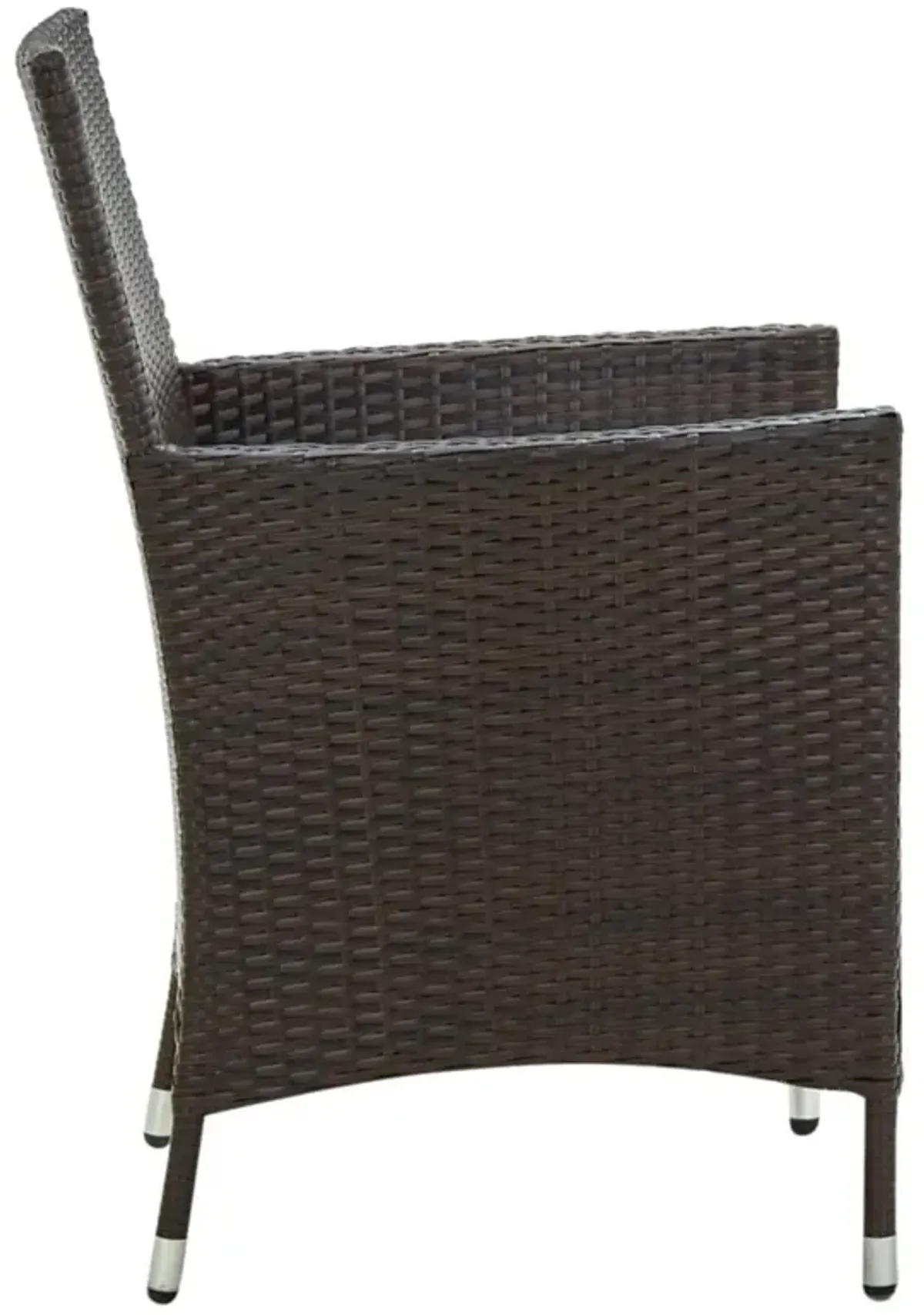 vidaXL Patio Chairs with Cushions 2 pcs Poly Rattan Brown