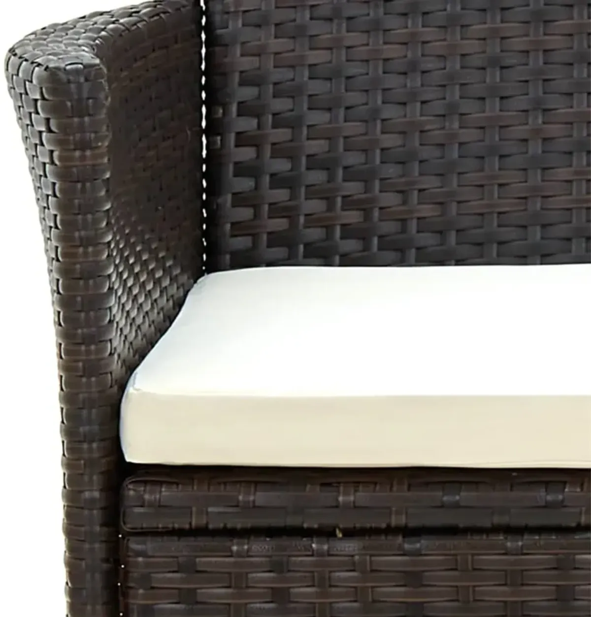 vidaXL Patio Chairs with Cushions 2 pcs Poly Rattan Brown