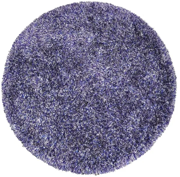 RUGSOTIC CARPETS HAND TUFTED SHAG POLYESTER ECO-FRIENDLY AREA RUGS  - 10'x10', Round, Blue White, Solid Plain Design, High Pile Thick Handmade Anti Skid Area Rugs for Living Room, Bed Room K00111