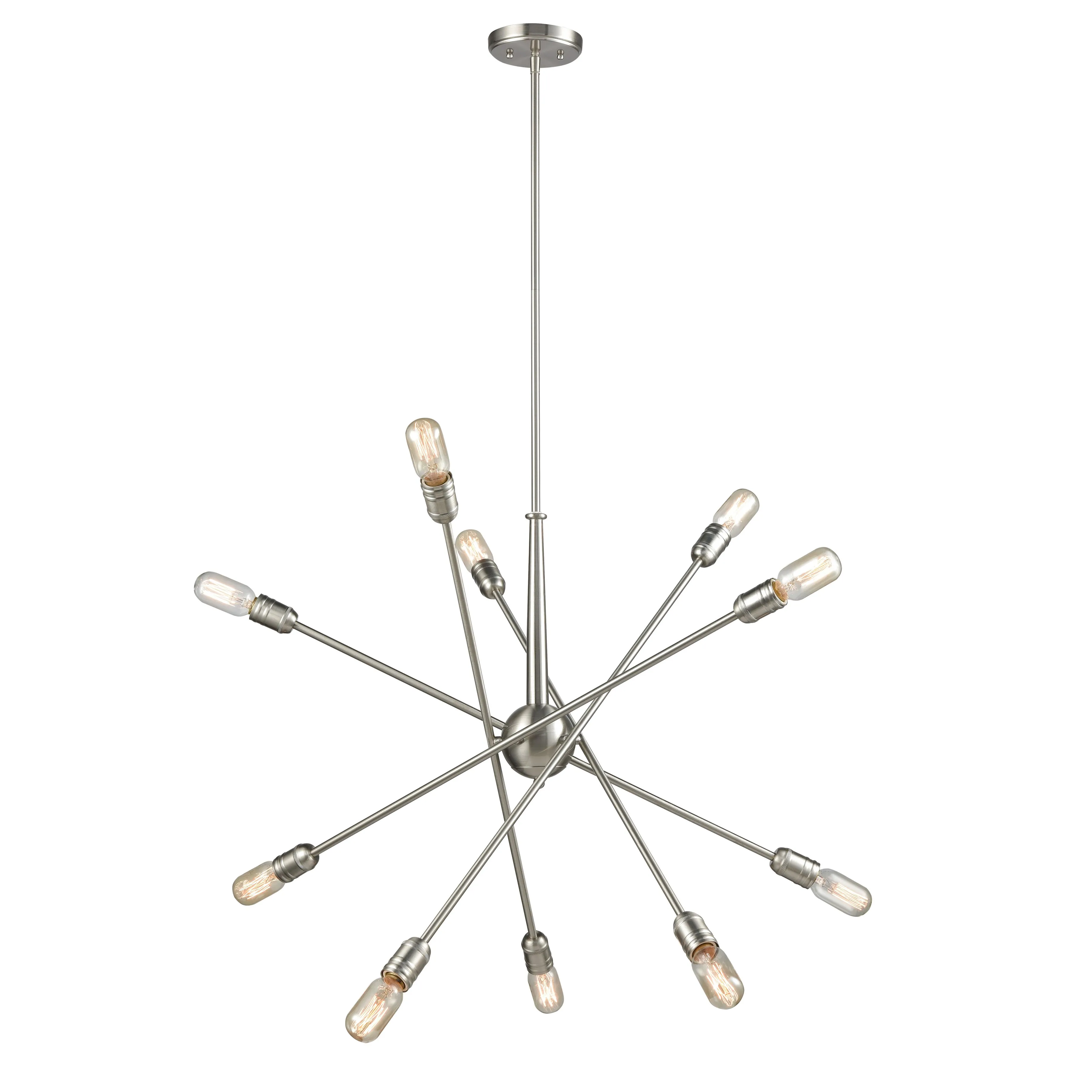 Delphine 33'' Wide 10-Light Chandelier in Satin Nickel