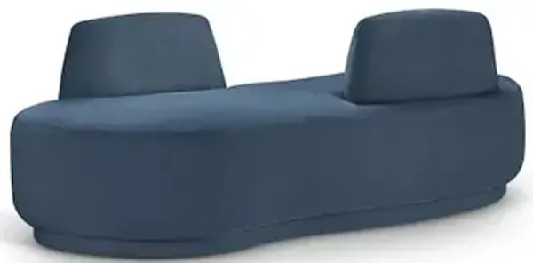 Meridian Furniture Argyle Light Blue Chenille Fabric Chaise/Loveseat