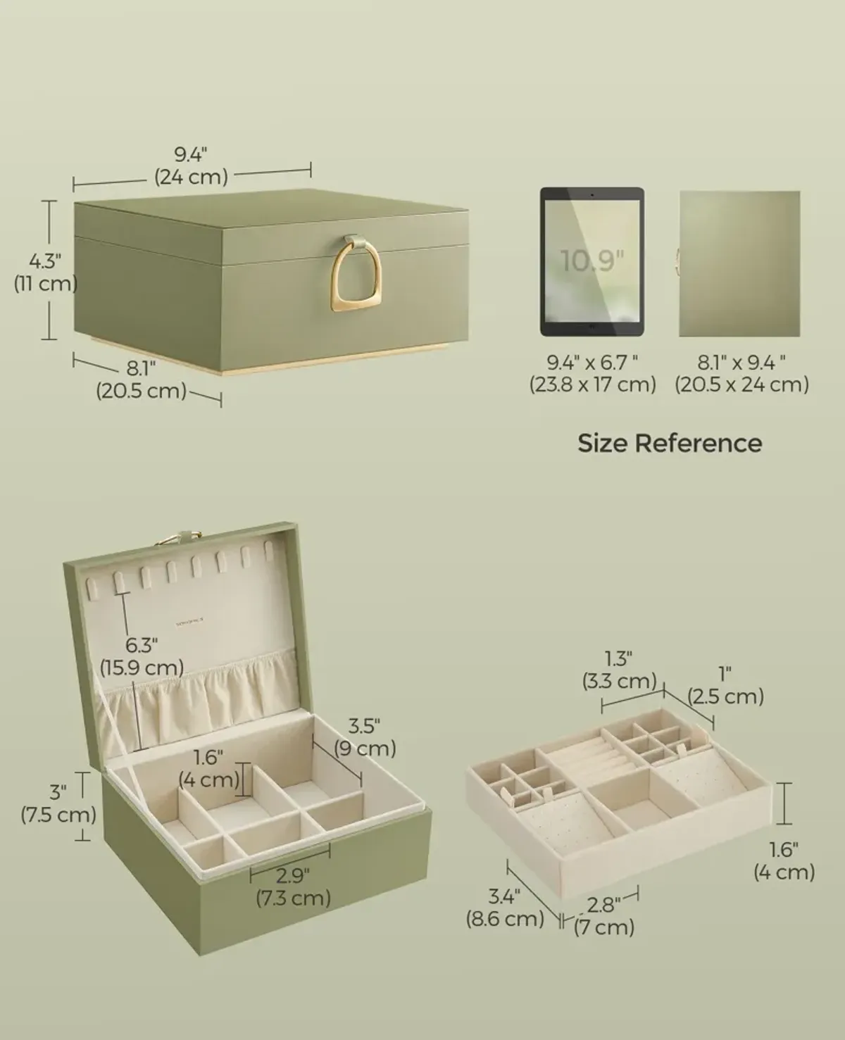 2-Layer Jewelry Box with Handle for Stylish and Portable Storage