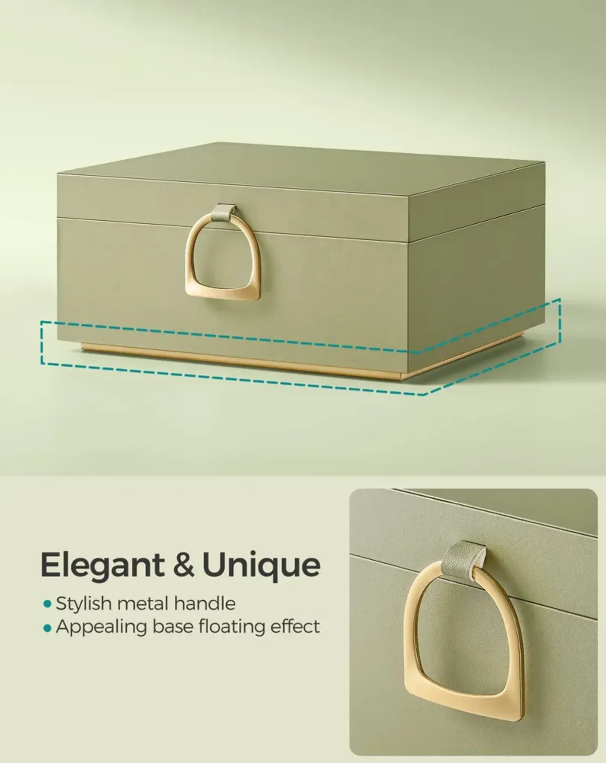 2-Layer Jewelry Box with Handle for Stylish and Portable Storage