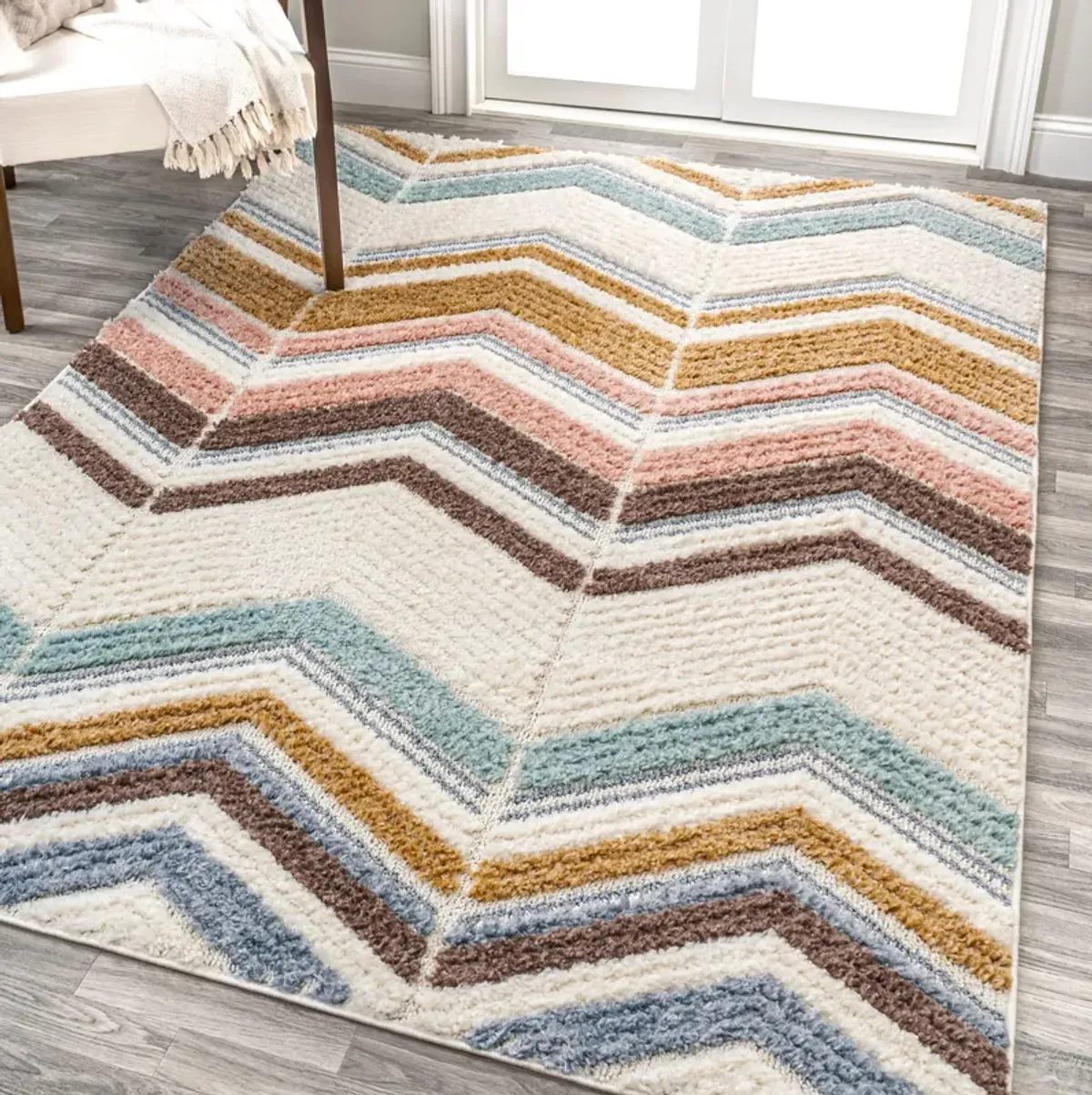 Elin Chevron High-Low Area Rug