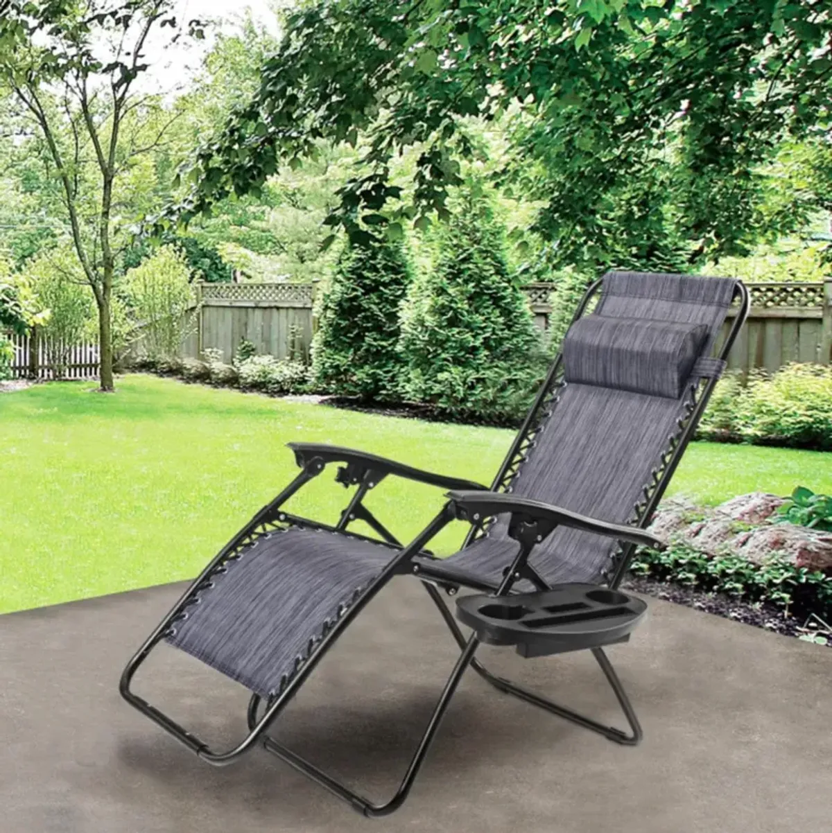 Hivvago Outdoor Folding Zero Gravity Reclining Lounge Chair