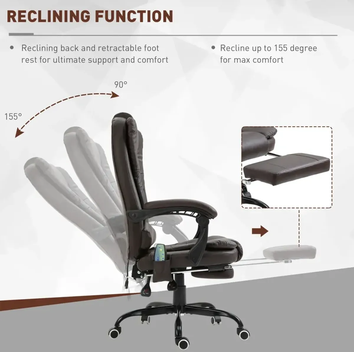 Brown Relaxation Station: Ergonomic Vibrating Massage Office Chair