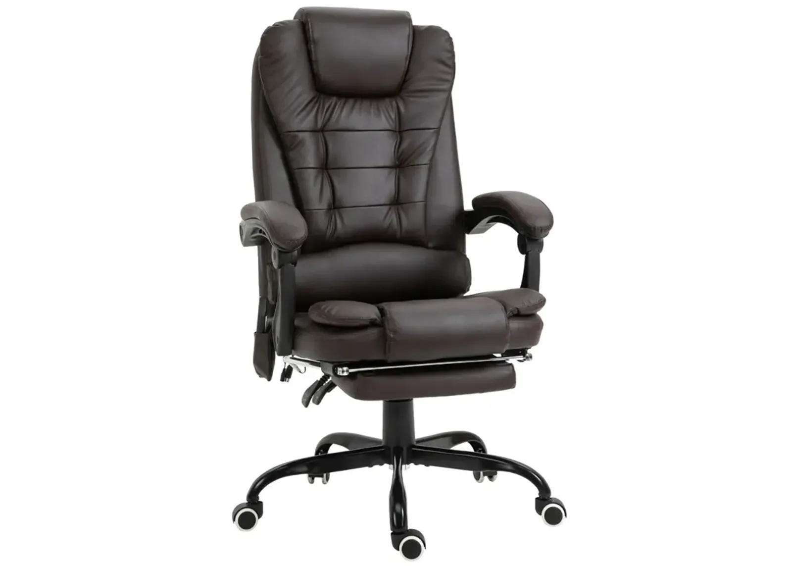 Brown Relaxation Station: Ergonomic Vibrating Massage Office Chair