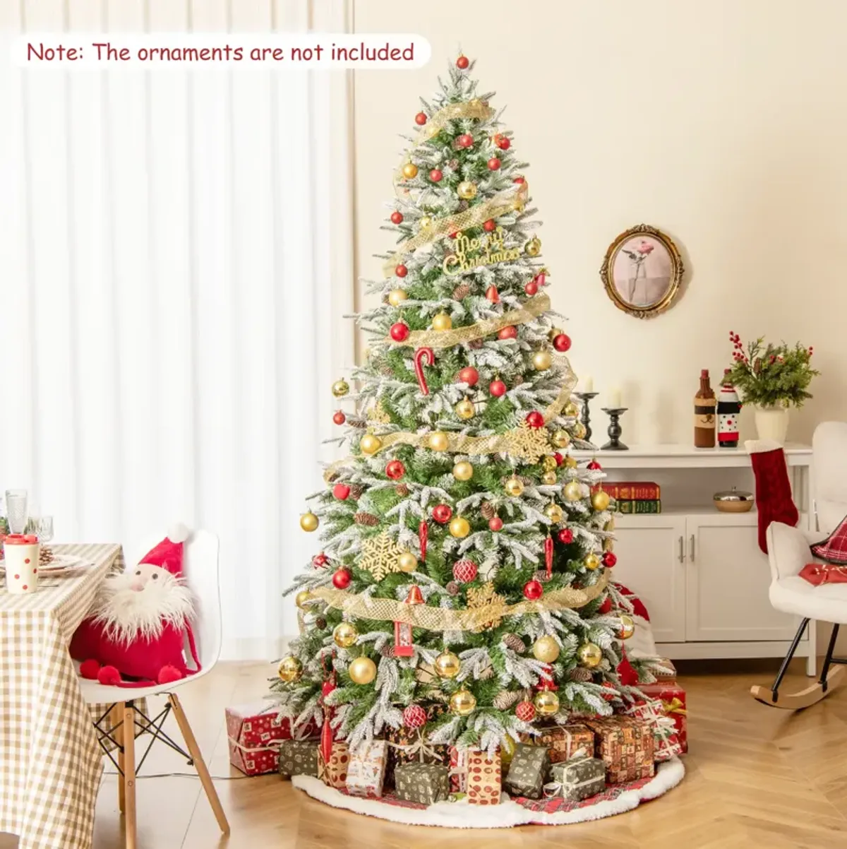 Pre-Lit Artificial Christmas Tree with Tips and  LED Lights