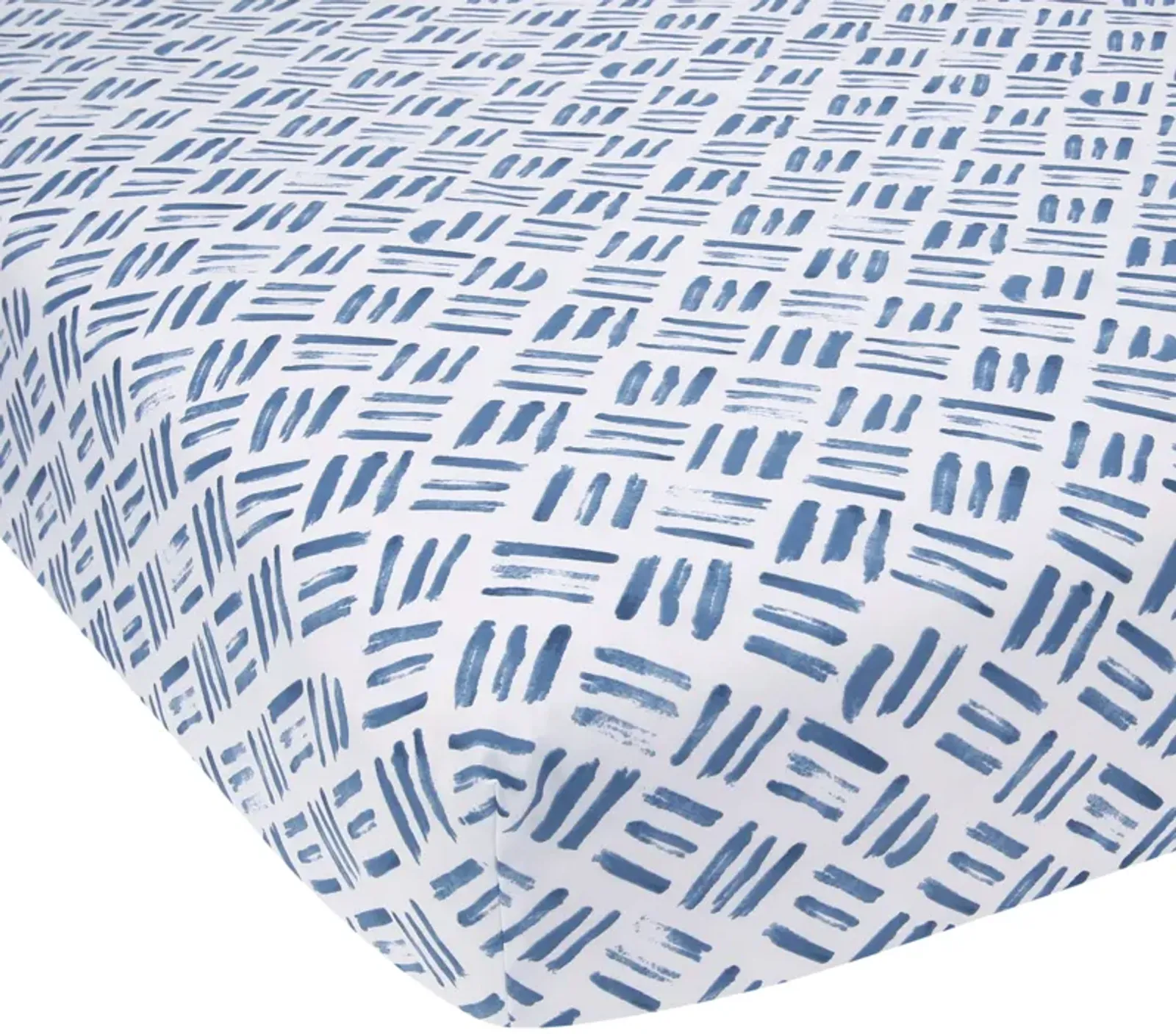 Lambs & Ivy Signature Crosshatch Organic Cotton Navy Blue Fitted Crib Sheet