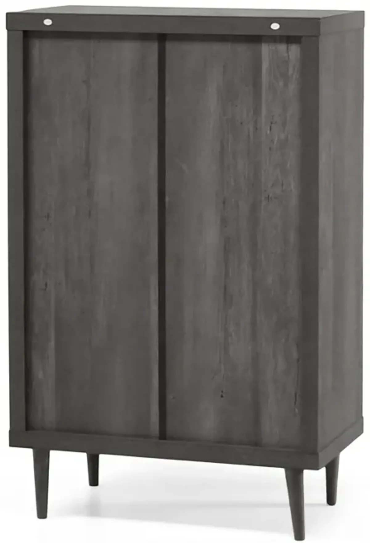 Minie Tall Dresser Chest, 5 Drawers, Rubberwood Legs, Modern Gray - Benzara