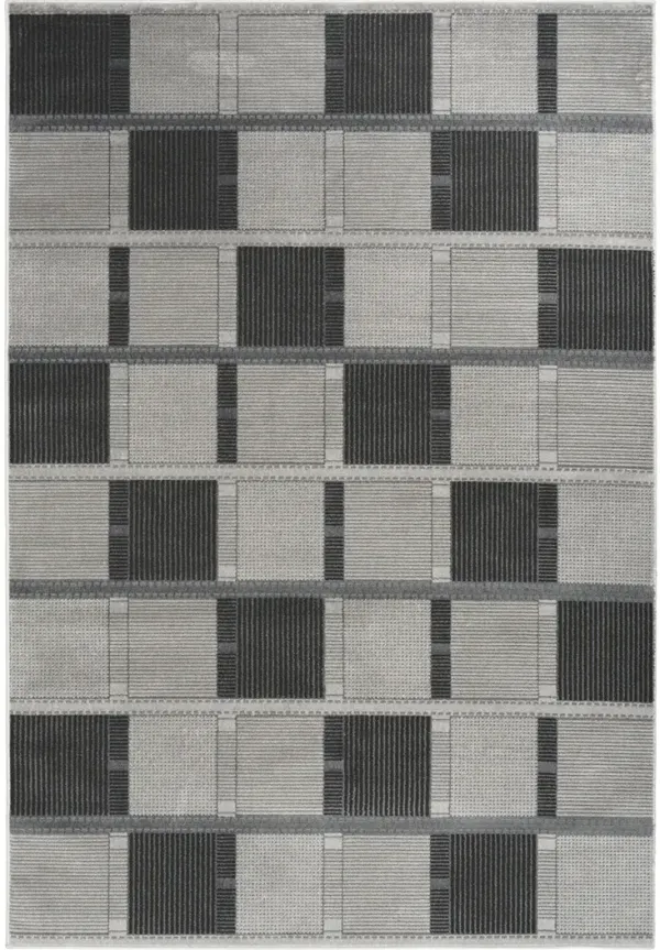 Nordic NRC09 Gray/Black 5' x 7' Rug