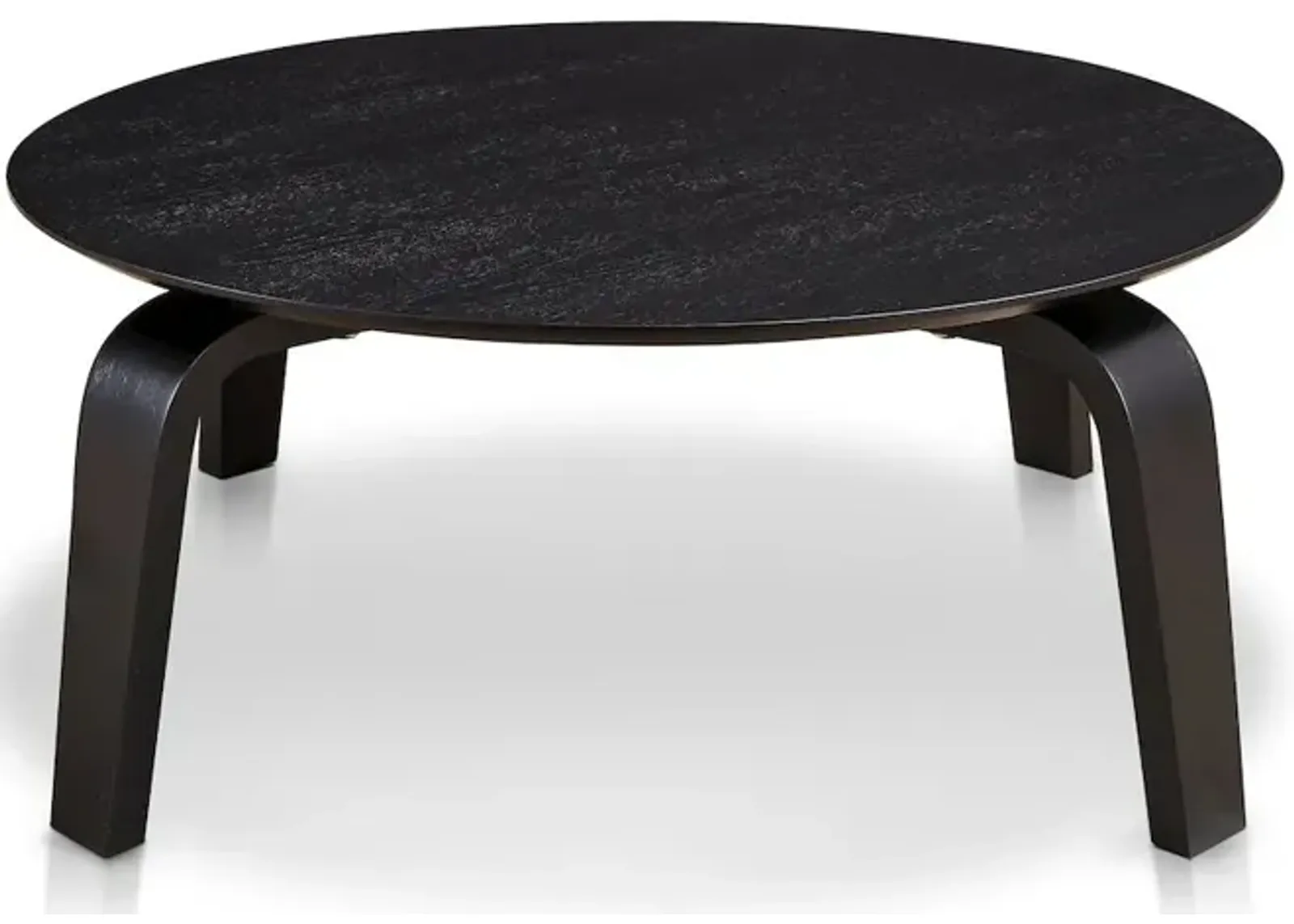 Omax Decor Mod Round Shape Mid-Century Wood Coffee Table in Black