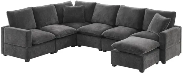 Merax Modern U Shape Modular Sofa with 2 Pillows