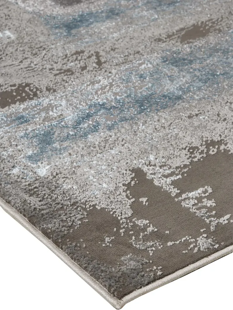 Azure 3406F Gray/Ivory/Blue 5' x 8' Rug