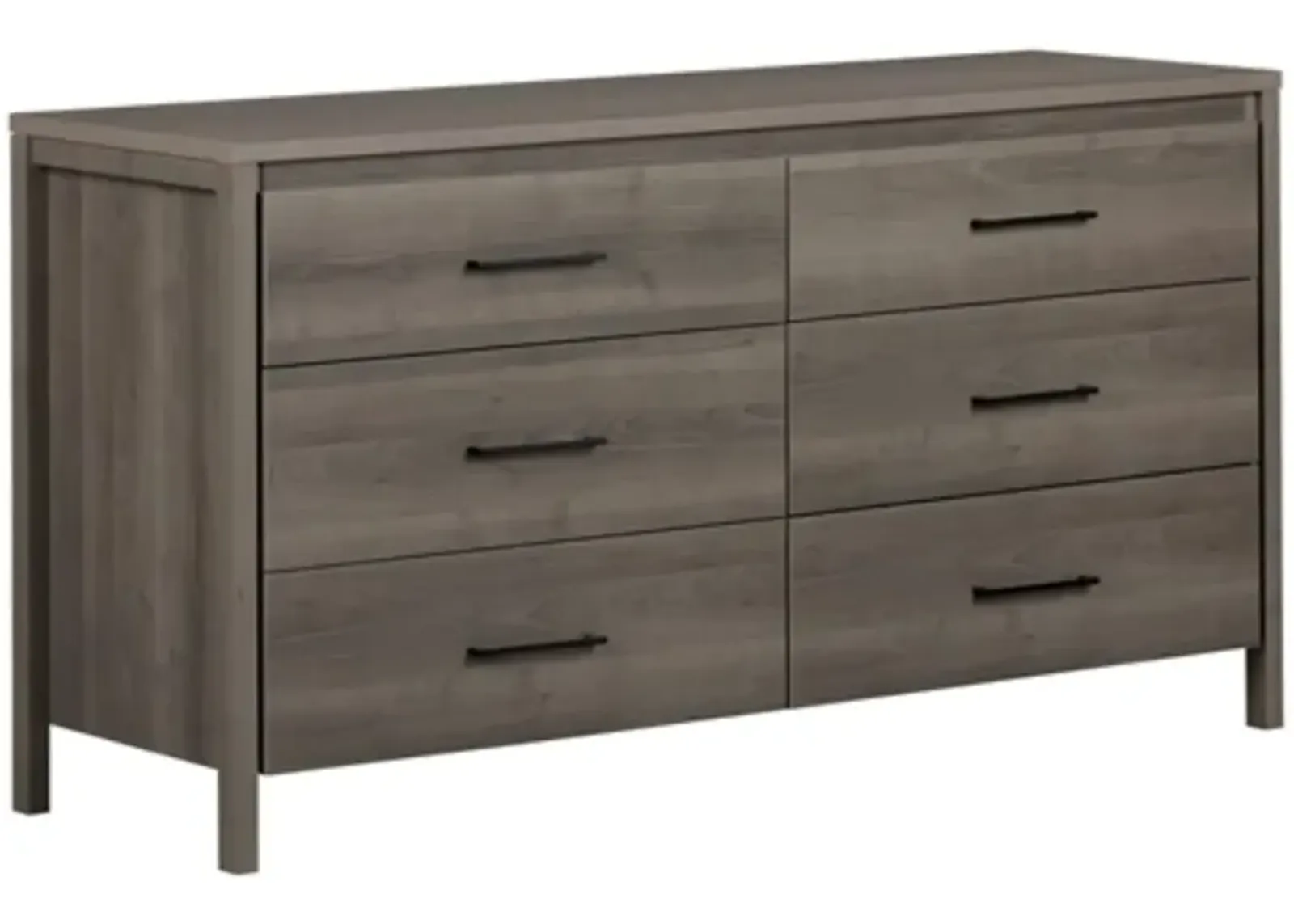 Modern Grey 6 Drawer Double Dresser