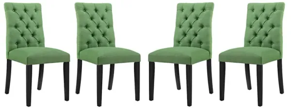 Modway Duchess Fabric Set of 4, Four Dining Chairs, Green