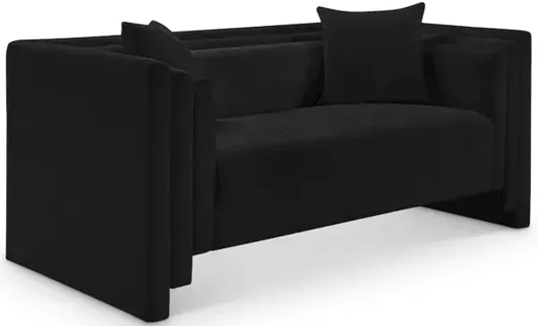 Meridian Furniture Everett Black Chenille Fabric Loveseat