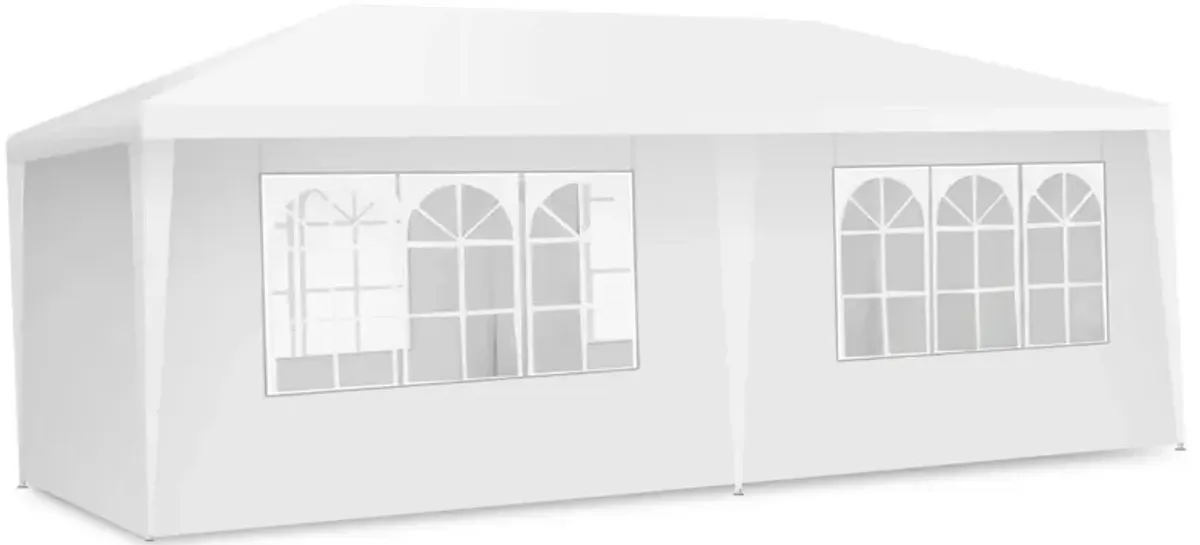 10 x 20 Feet 6 Sidewalls Canopy Tent with Carry Bag-White