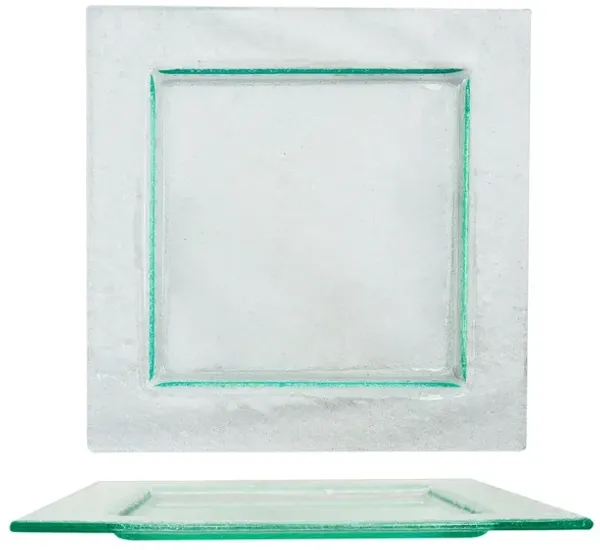 Glass Dinnerware 17.75" x 17.75" x h:0.5" Square Clear Glass Platter