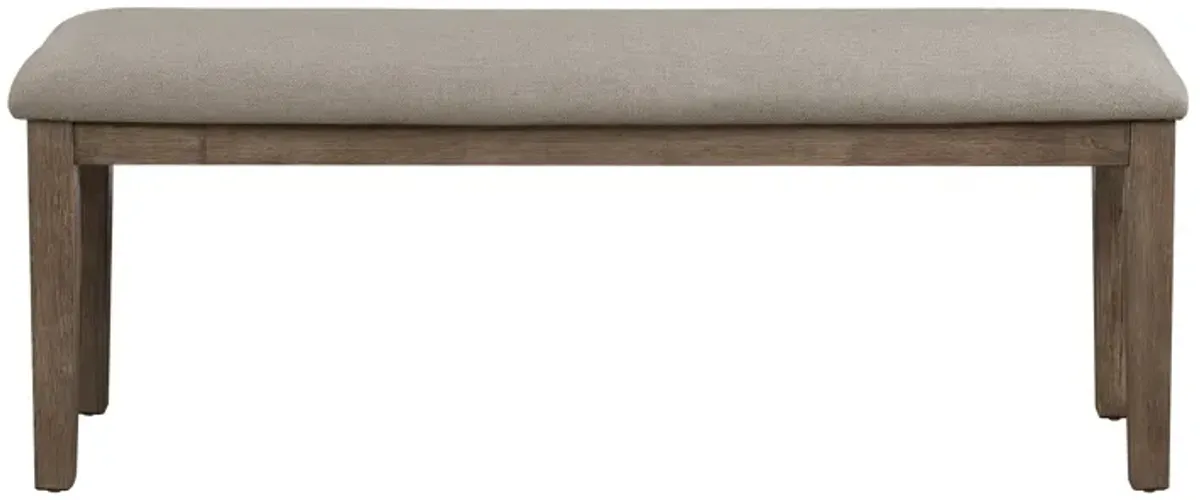 Streamdale Brushed Brown Bench with Fabric Upholstery