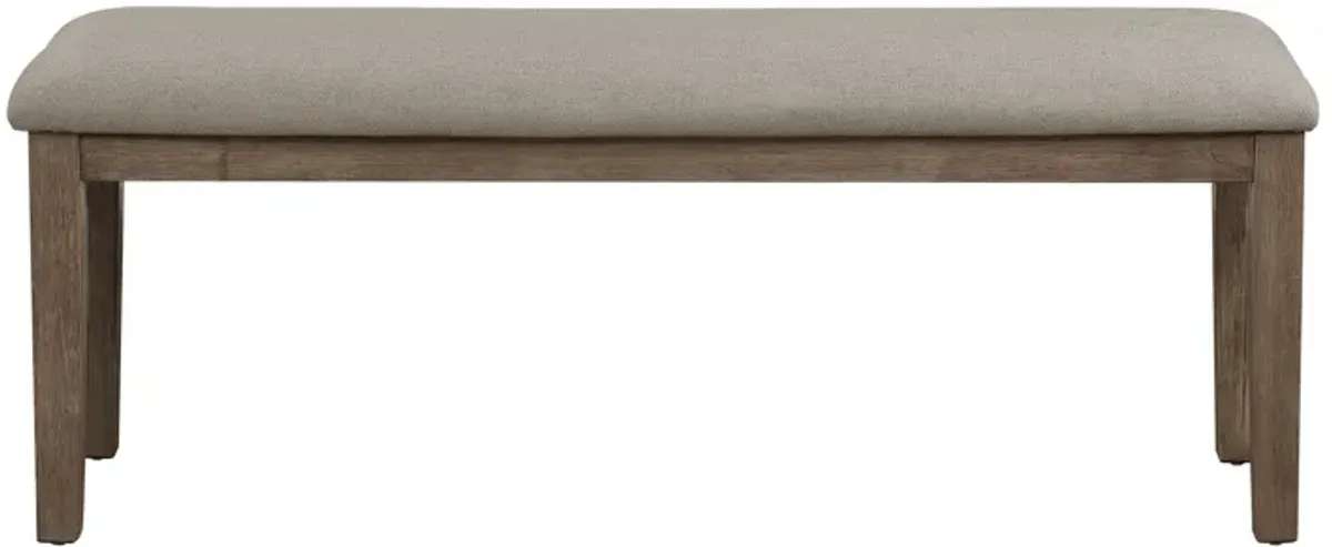 Streamdale Brushed Brown Bench with Fabric Upholstery