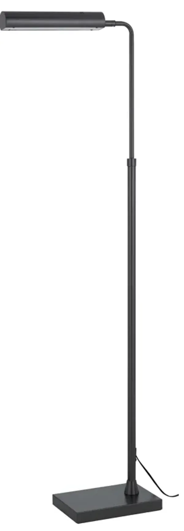 Kime 44-58 Inch Floor Lamp, Adjustable Height, LED, Charcoal Grey Finish - Benzara