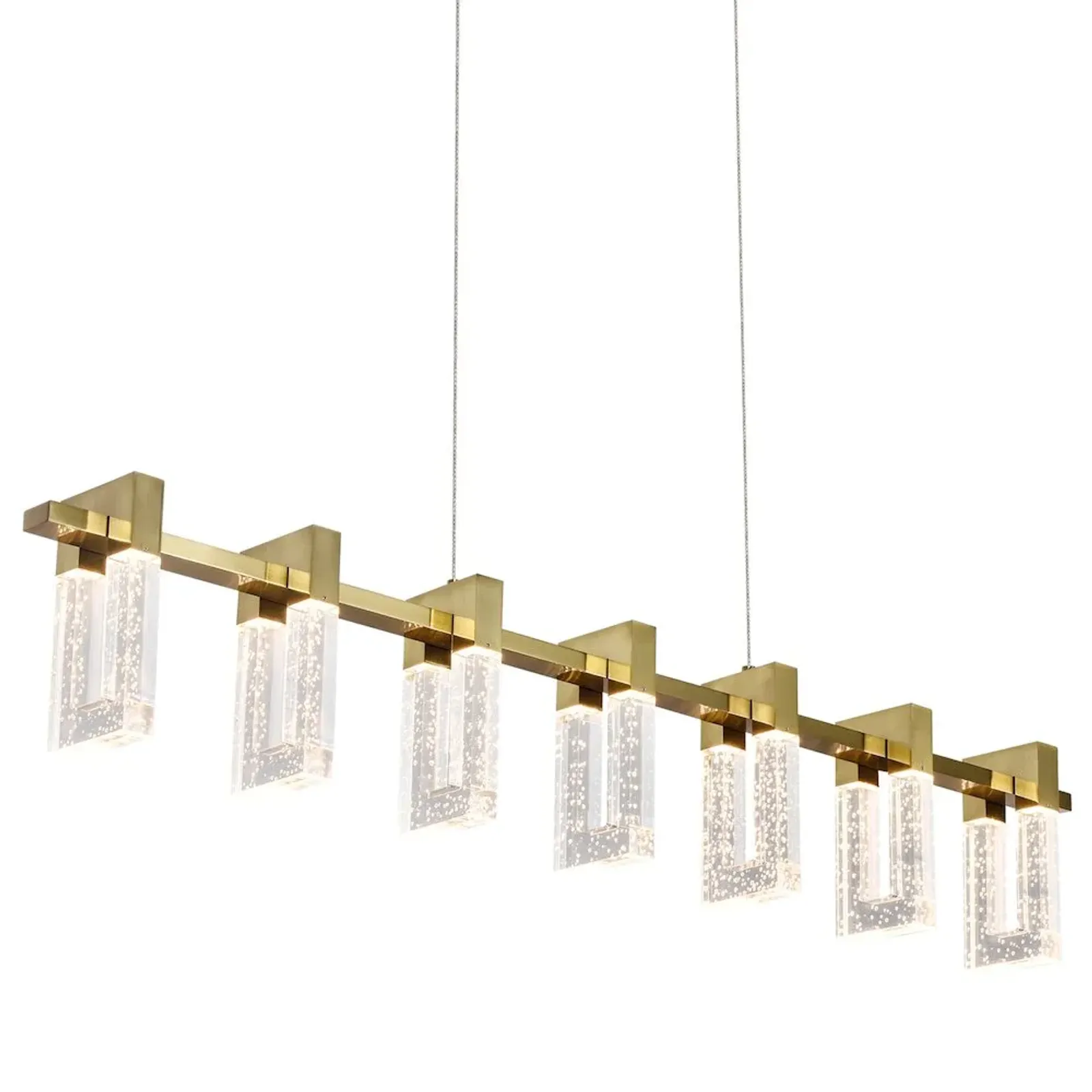 VONN Lighting 7-Light Pendant Lighting Height Adjustable Integrated LED Linear Chandelier