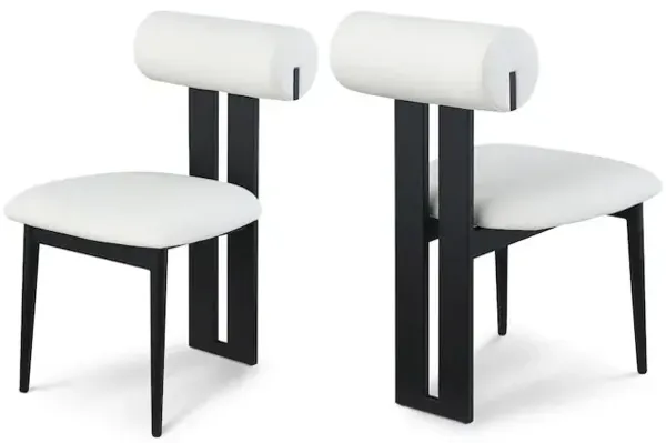 Meridian Furniture Dario Cream Vegan Leather Dining Chair, Set of 2