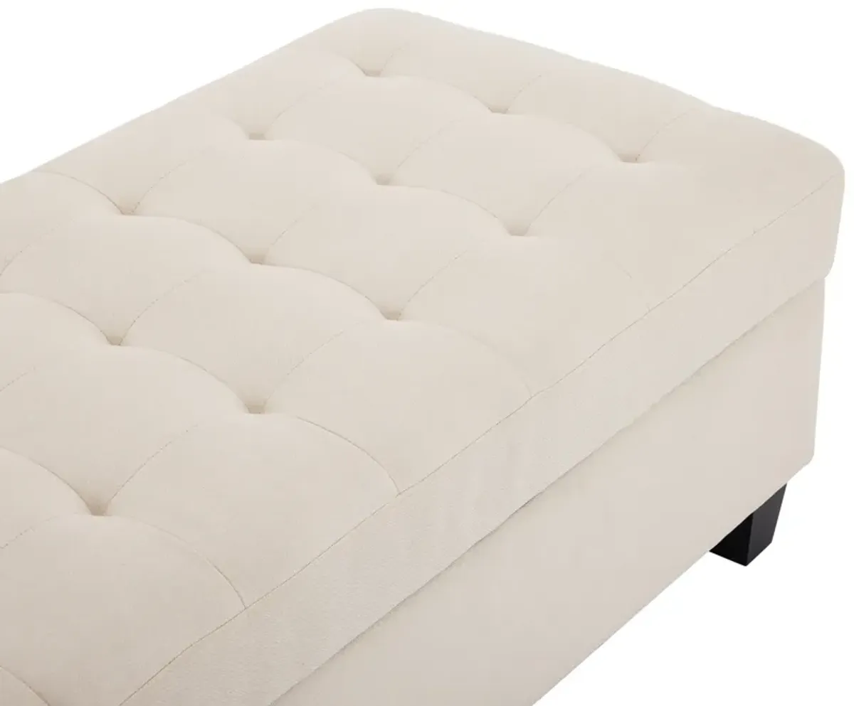 Large Tufted Storage Ottoman Bench for Bedroom Entryway or Living Room