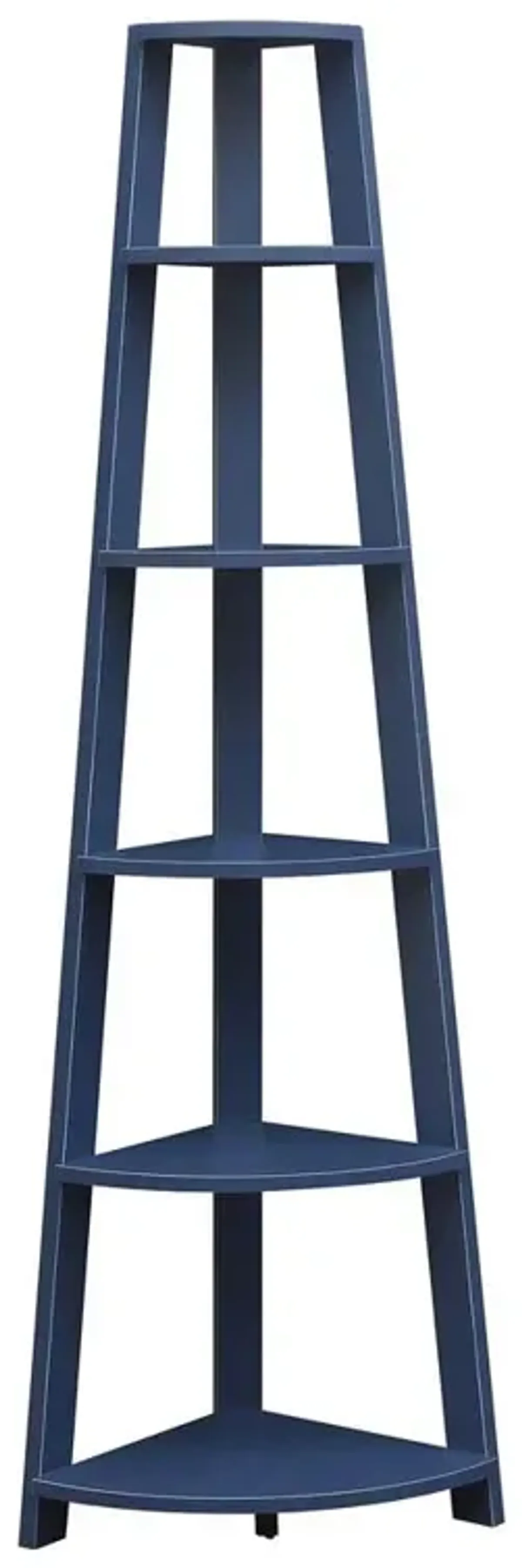 Convenience Concepts Newport 5 Tier Corner Bookshelf Cobalt Blue