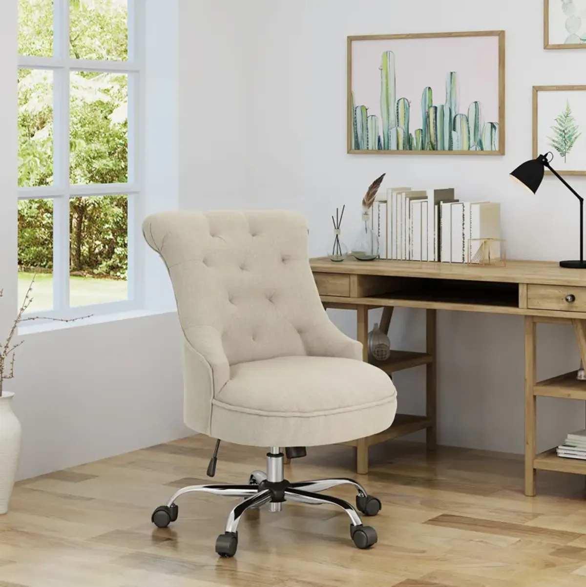 Sleek and Supportive Contemporary Office Chair with Diamond Stitching