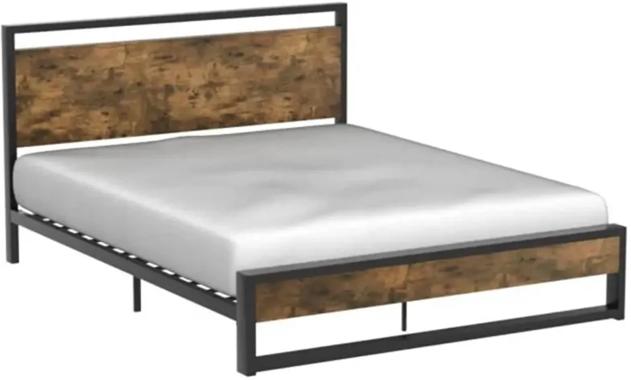 Hivvago Queen Modern Farmhouse Platform Bed Frame with Wood Panel ...