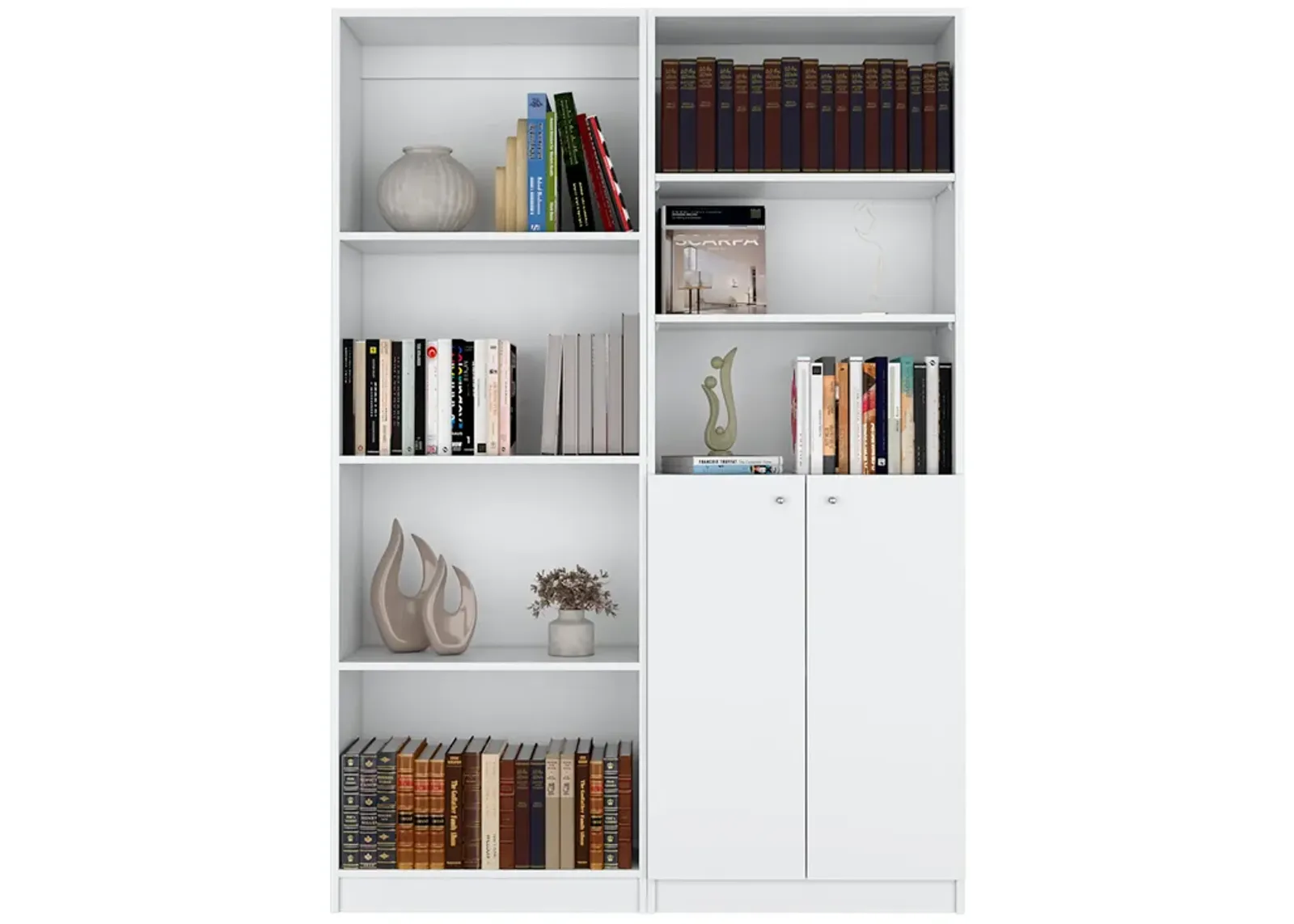 Veta 2 Piece Living Room Set with 2 Bookcases, White