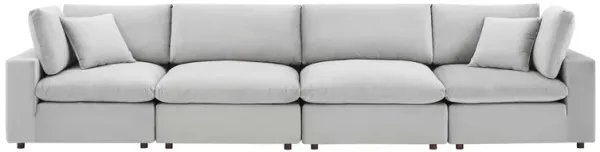 Commix Down Filled Overstuffed Performance Velvet 4-Seater Sofa