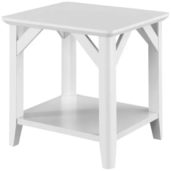 Convenience Concepts Winston End Table with Shelf, White