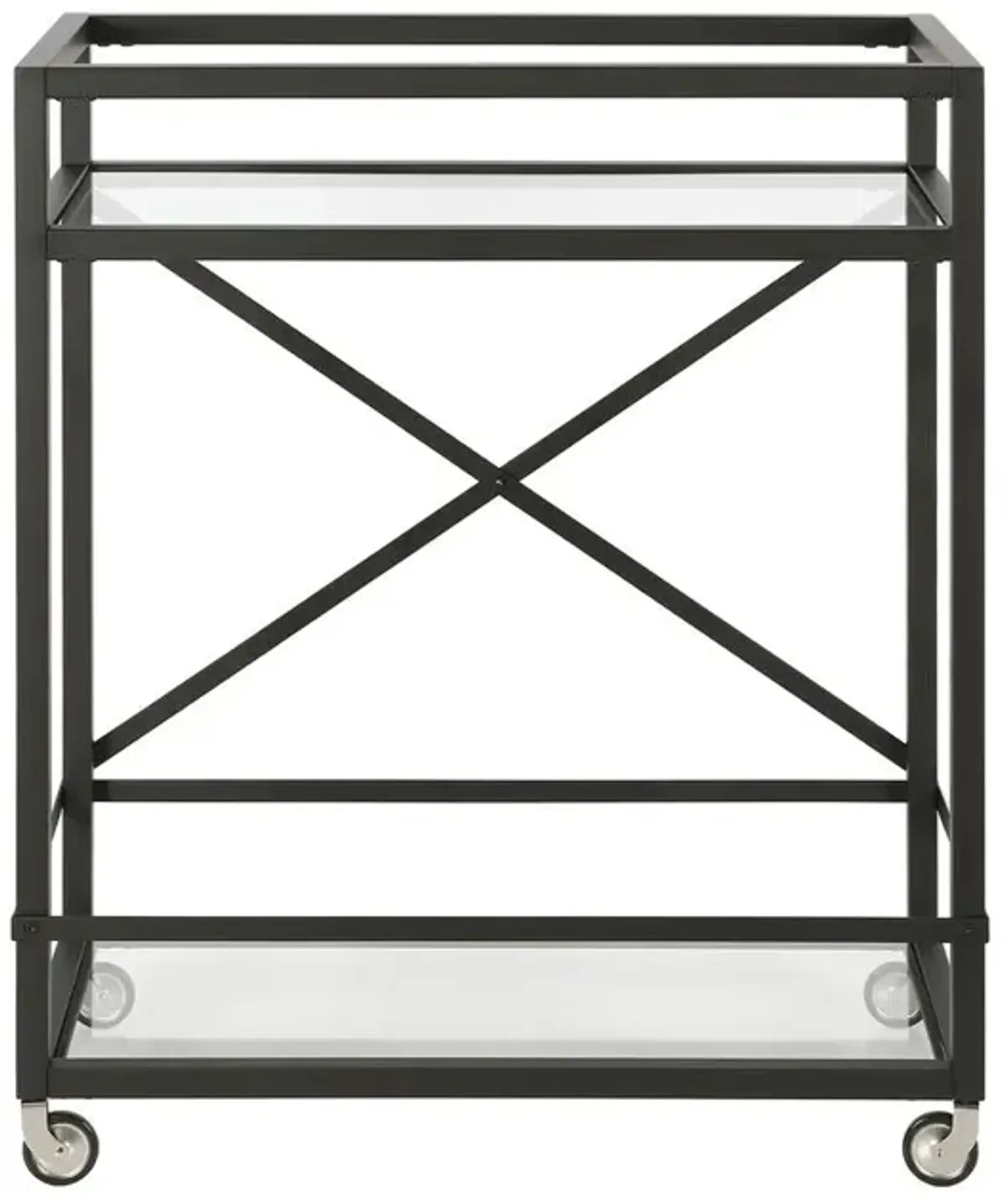 Hudson&Canal Wilson 30'' Wide Rectangular Bar Cart in Blackened Bronze