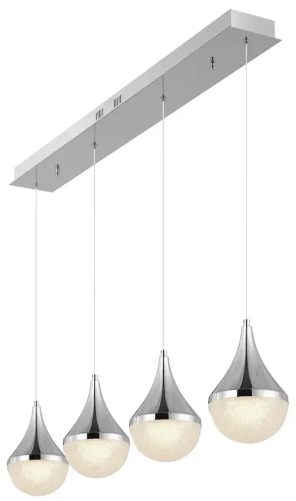 Elyse Teardrop Modern Mid Century Iron/Acrylic Integrated Linear LED Pendant