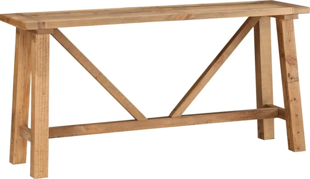 Harby Reclaimed Wood Console Table in Rustic Tawny