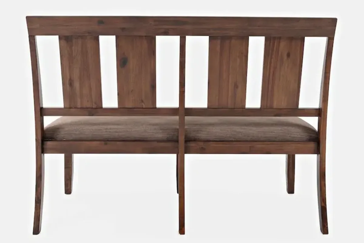 Jofran Mission Viejo Distressed Upholstered Dining Bench