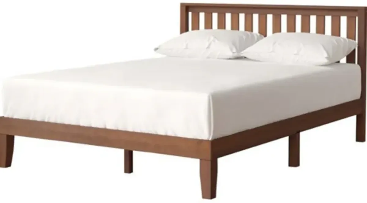 Solid Wood Platform Bed Frame with Headboard for Rustic or Modern Bedroom