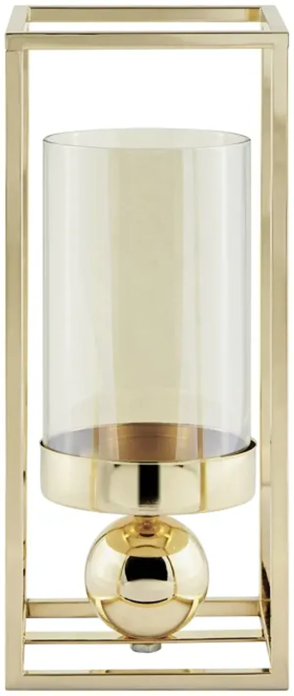 Luna Warm Gold Tinted Glass Large Hurricane Candle Holder