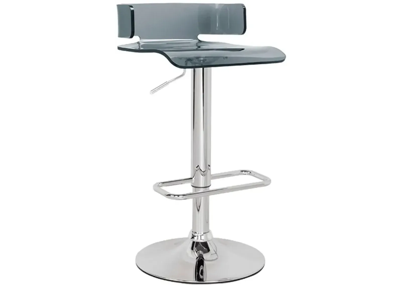 Rania Adjustable Stool (1 Piece) In Gray & Chrome