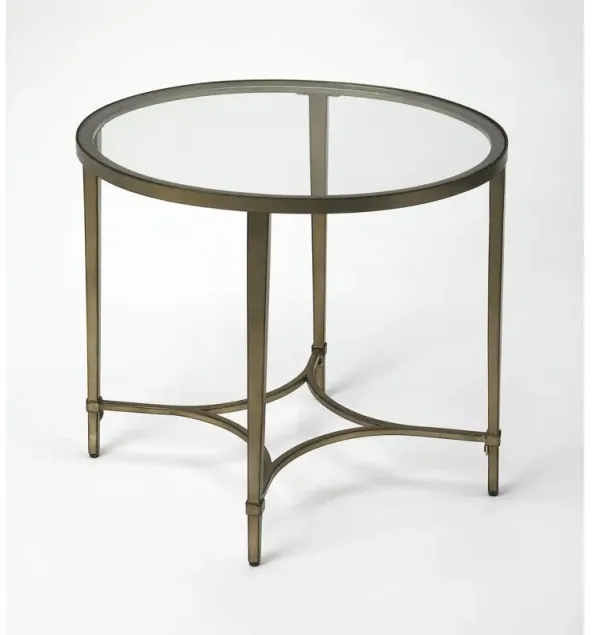 Gold Oval Glass End Table, Belen Kox